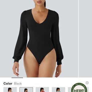 Halara V Neck Long Sleeve Work Bodysuit (M)